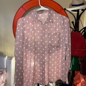 Polka Dot Pink Blouse